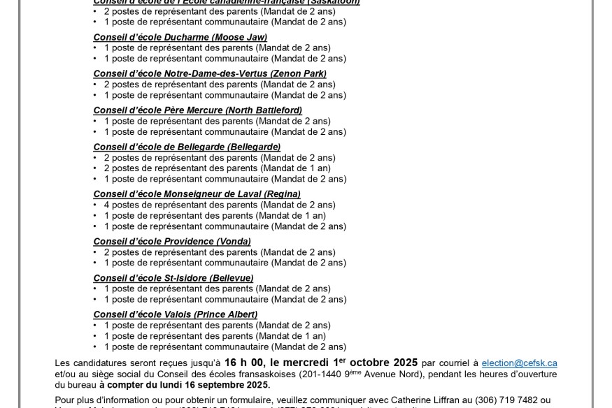 L'élection générale 2025 des Conseils d'Écoles (CÉ) est lancée !